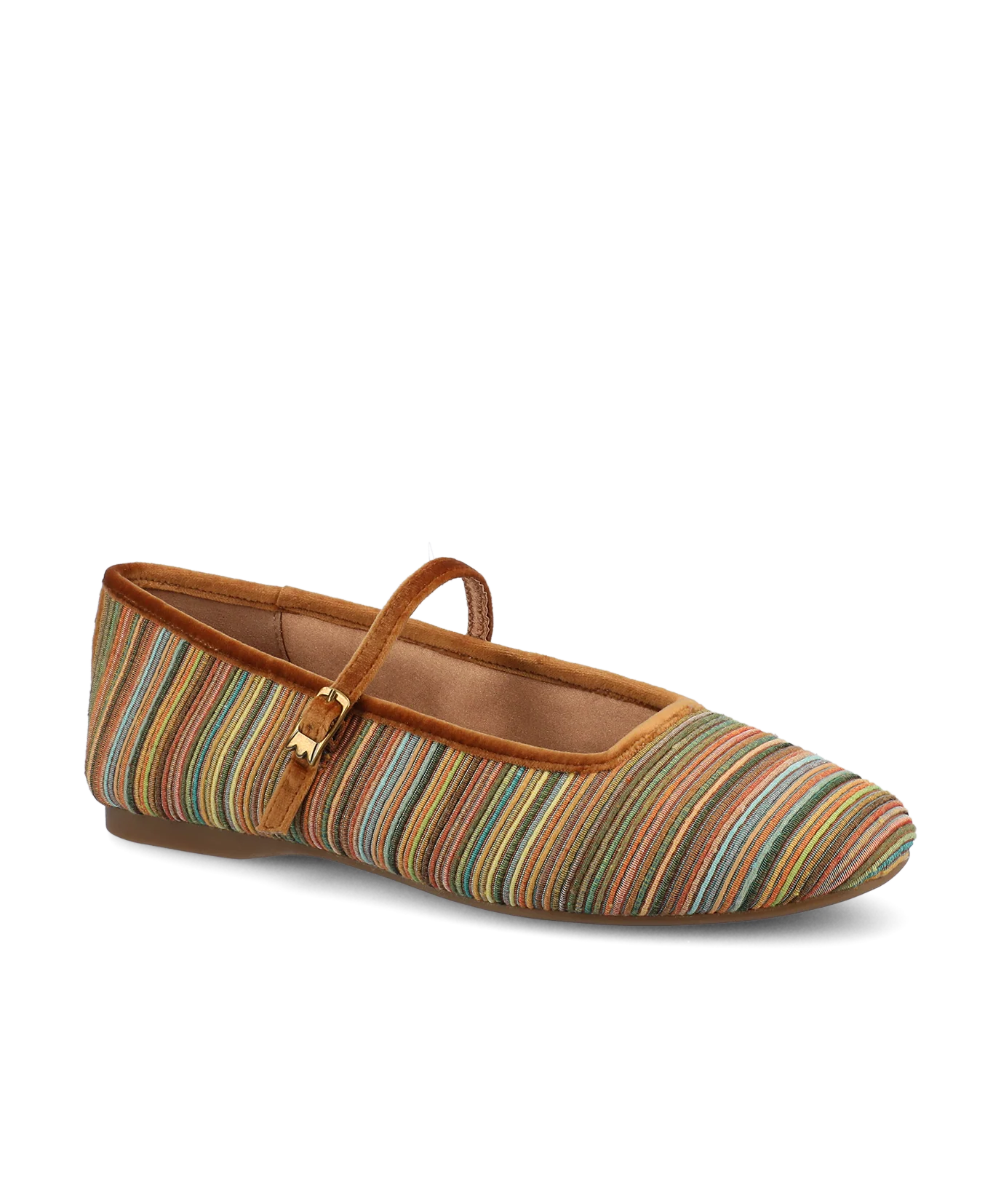 The Hummingbird Mary Jane Grosgrain - Tan Multi Stripe